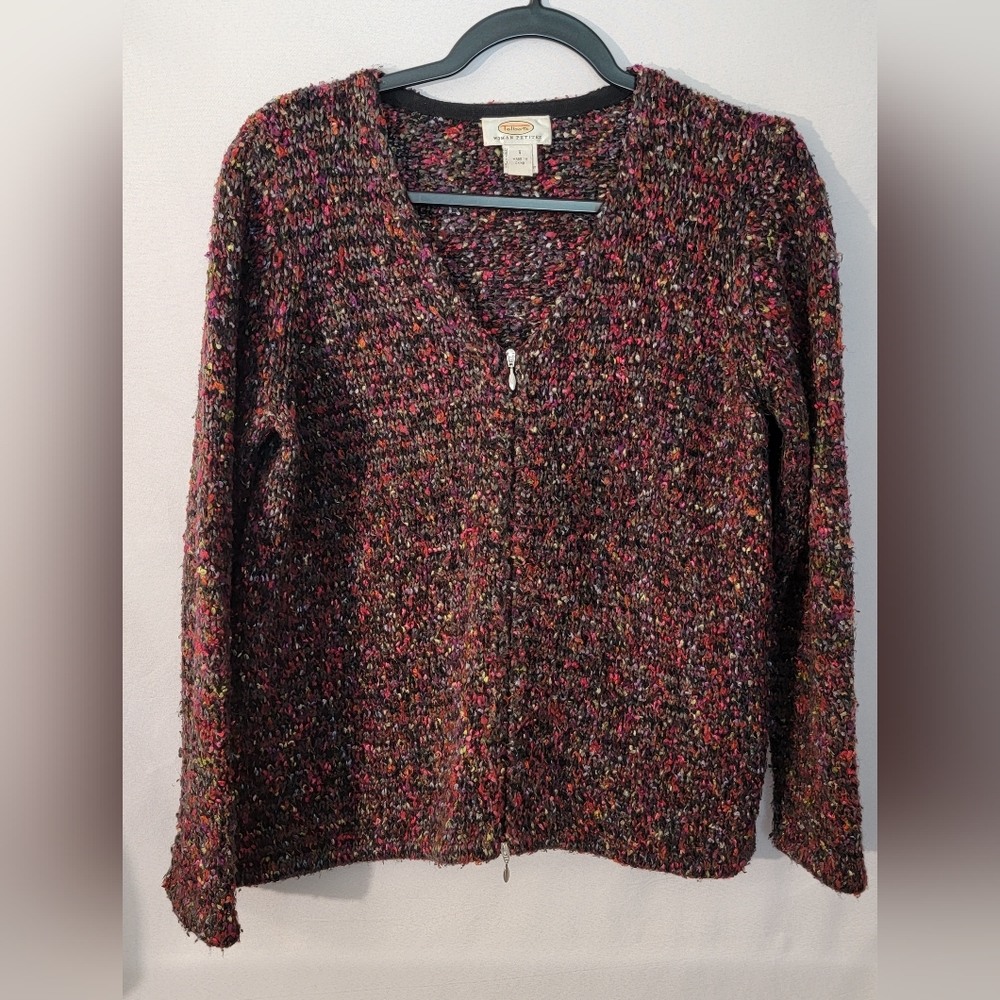 Talbots Multicolored 2-Way Zip Cardigan Size X (1X)